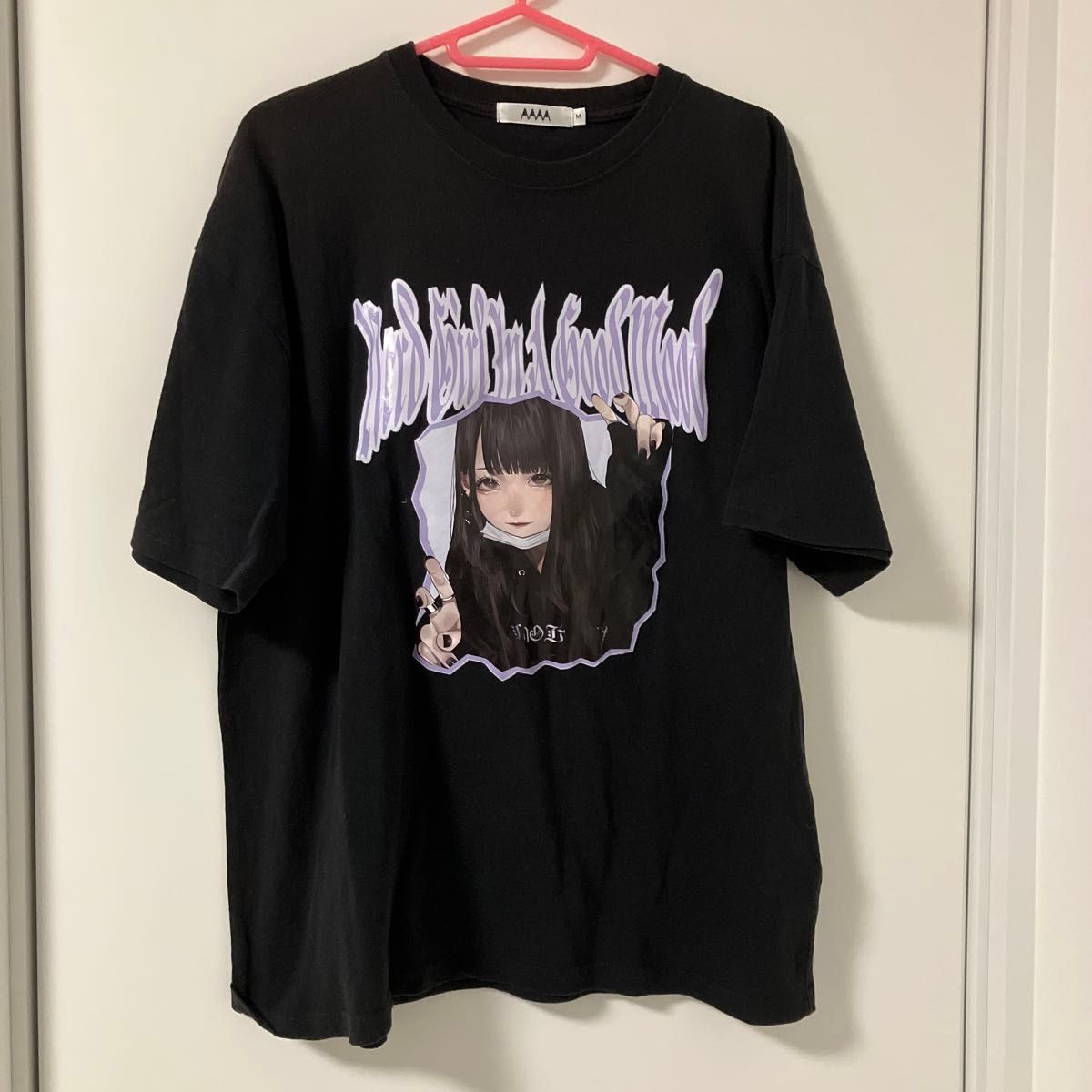 サブカルオーバーサイズ半袖Tシャツ #AAAA 地雷系 ブラック 黒 サブカルオーバーサイズ半袖Tシャツ #AAAA 地雷系 ブラック 黒