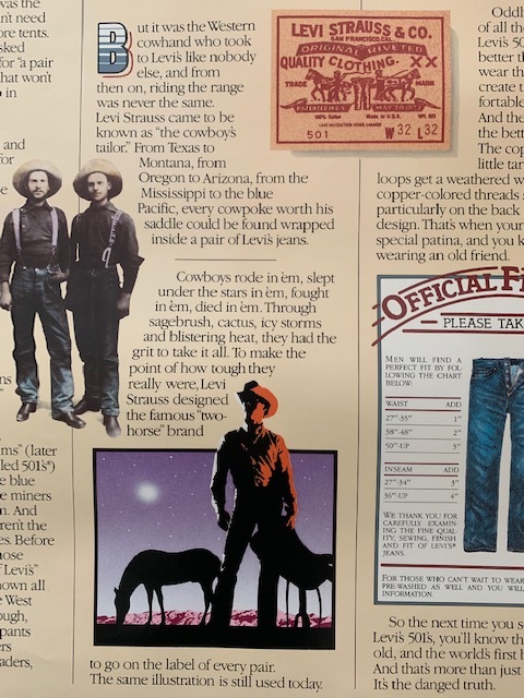 アメリカUSA☆リーバイス LEVI'S 501☆1980年代ポスター アメリカUSA☆リーバイス LEVI'S 501☆1980年代ポスター