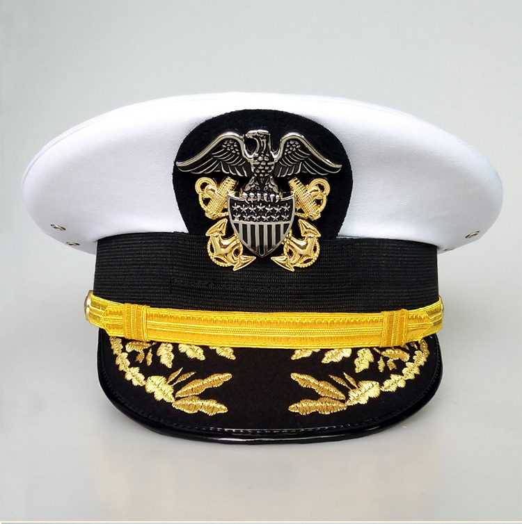 【送料無料】WWII WW2 米軍 海軍 将官 キャプテン 制帽 白 帽章付 アメリカ軍 レプリカ 複製 新品_画像1