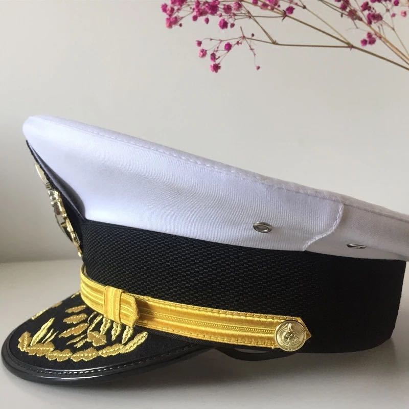 【送料無料】WWII WW2 米軍 海軍 将官 キャプテン 制帽 白 帽章付 アメリカ軍 レプリカ 複製 新品_画像9