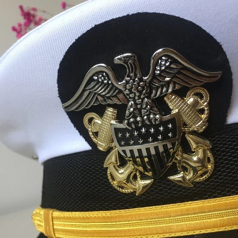 【送料無料】WWII WW2 米軍 海軍 将官 キャプテン 制帽 白 帽章付 アメリカ軍 レプリカ 複製 新品_画像7