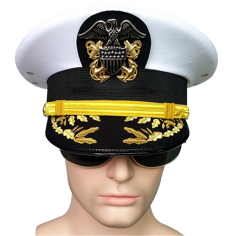【送料無料】WWII WW2 米軍 海軍 将官 キャプテン 制帽 白 帽章付 アメリカ軍 レプリカ 複製 新品_画像8