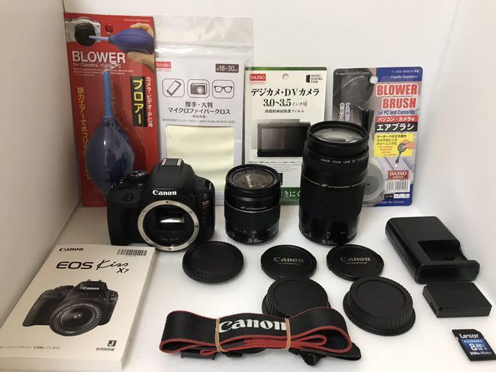 極上品 canon kiss x7 標準＆望遠ダブルレンズセット★☆254