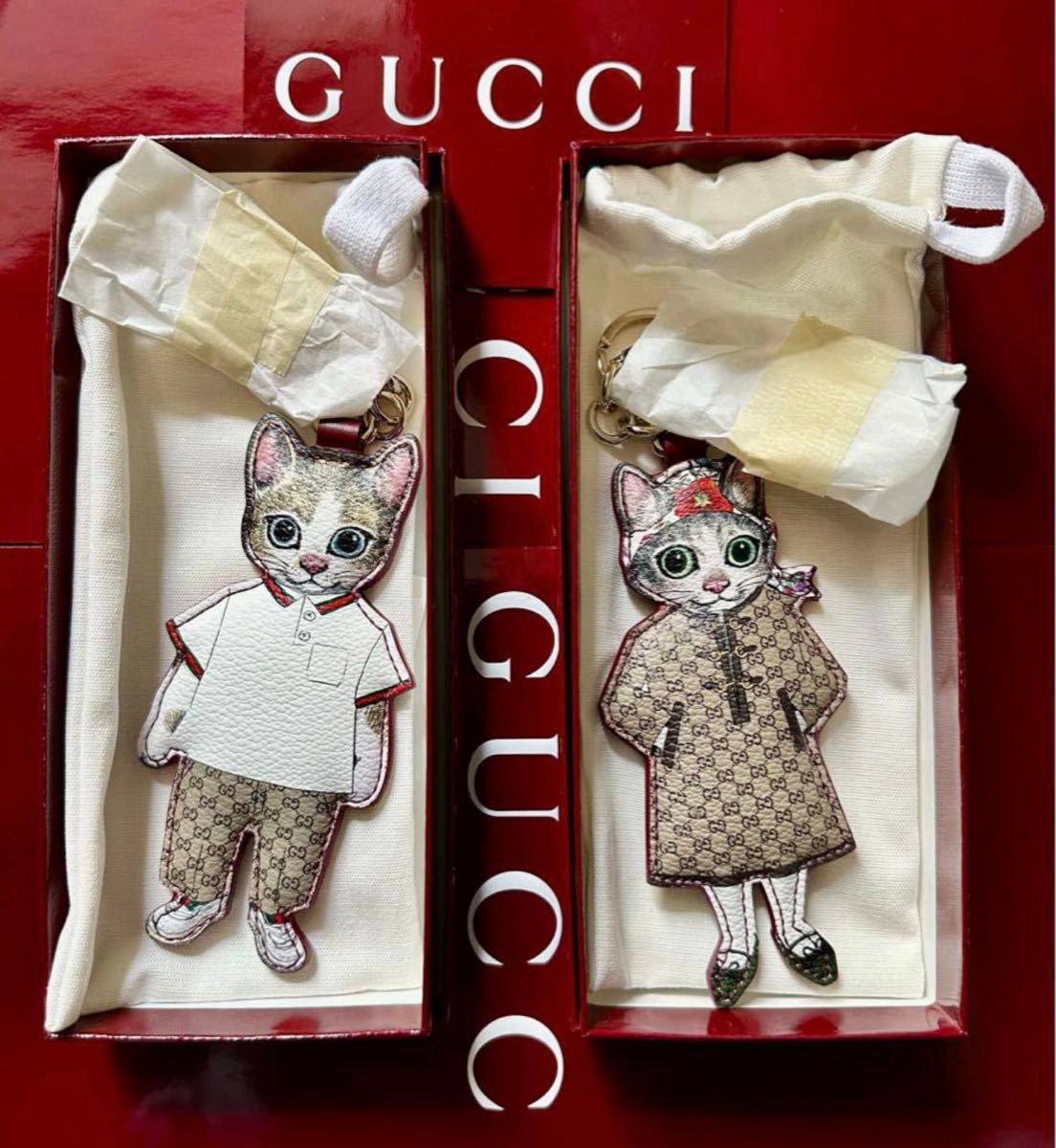 GUCCI ヒグチユウコ 猫 チャーム ボリス&ボー 2個セット 【新品 GUCCI ヒグチユウコ 猫 チャーム ボリス&ボー 2個セット 【新品