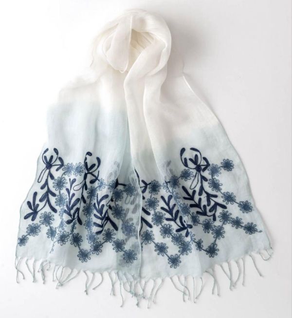 レディース　インドシルクコットン　薄手　アリ刺繍　手染め　ストール　ブルー系　40×180㎝　春夏用　母の日ギフト NO1390?、? />
                                    </span> 
                                </div>

								<div   id=