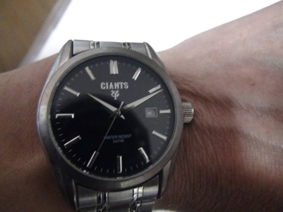 読売ジャイアンツ 巨人の腕時計GIANTS クォーツ メンズ 黒文字盤 ！。_画像7