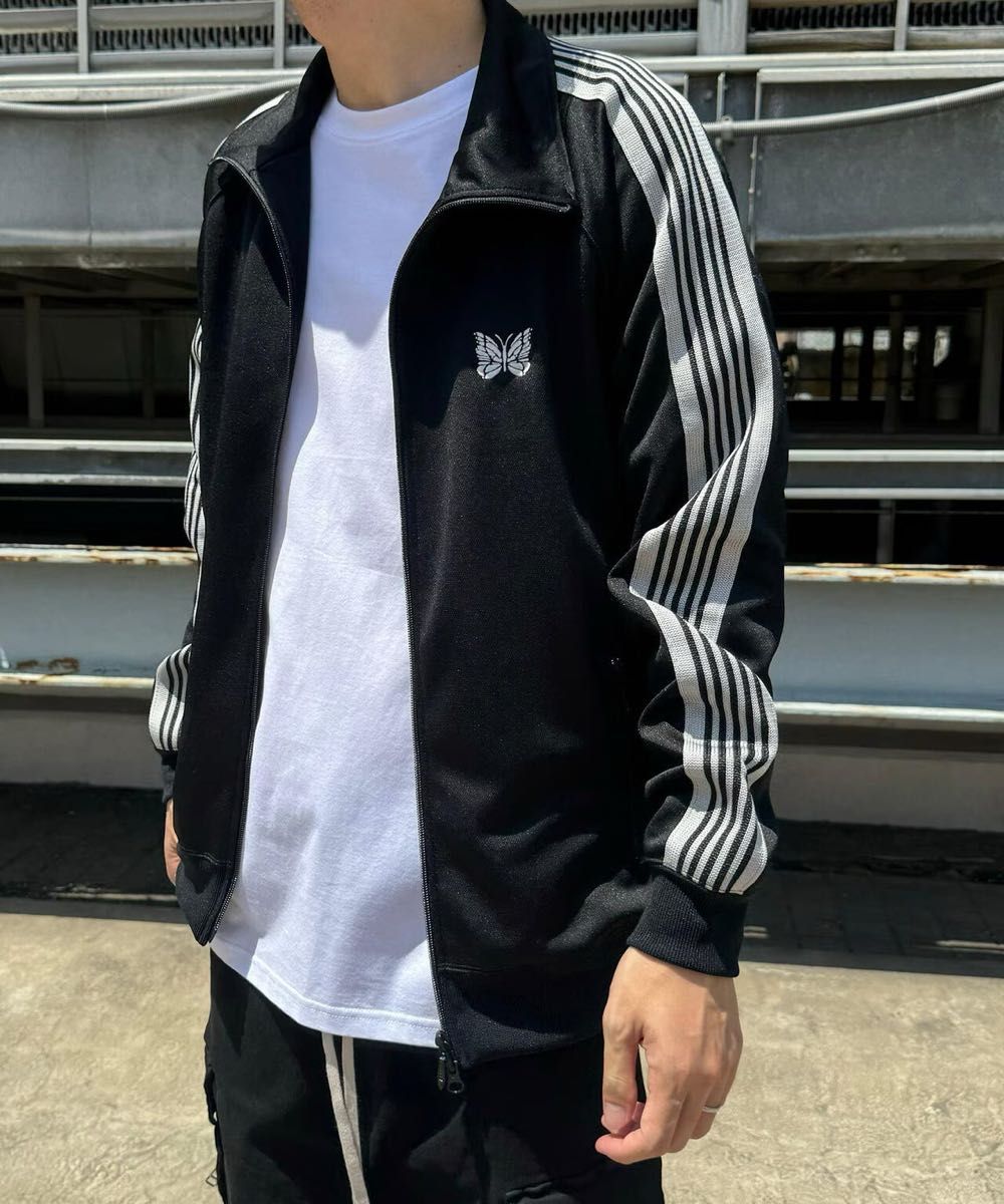 needles LHP 別注 24ss トラックジャケット ブラック グレー needles LHP 別注 24ss トラックジャケット ブラック グレー