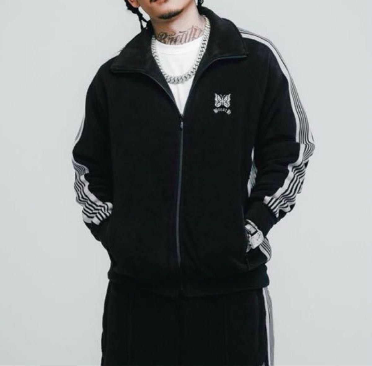 Needles 24aw breath フリース トラックジャケット ブラック Needles 24aw breath フリース トラックジャケット ブラック
