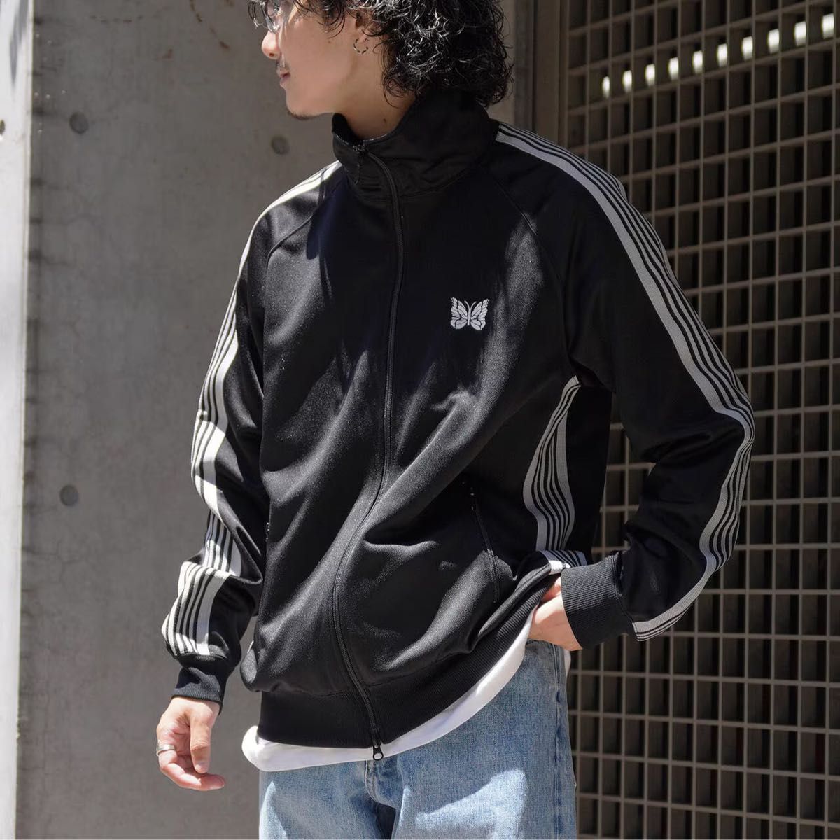 needles LHP 別注 24ss トラックジャケット ブラック グレー needles LHP 別注 24ss トラックジャケット ブラック グレー