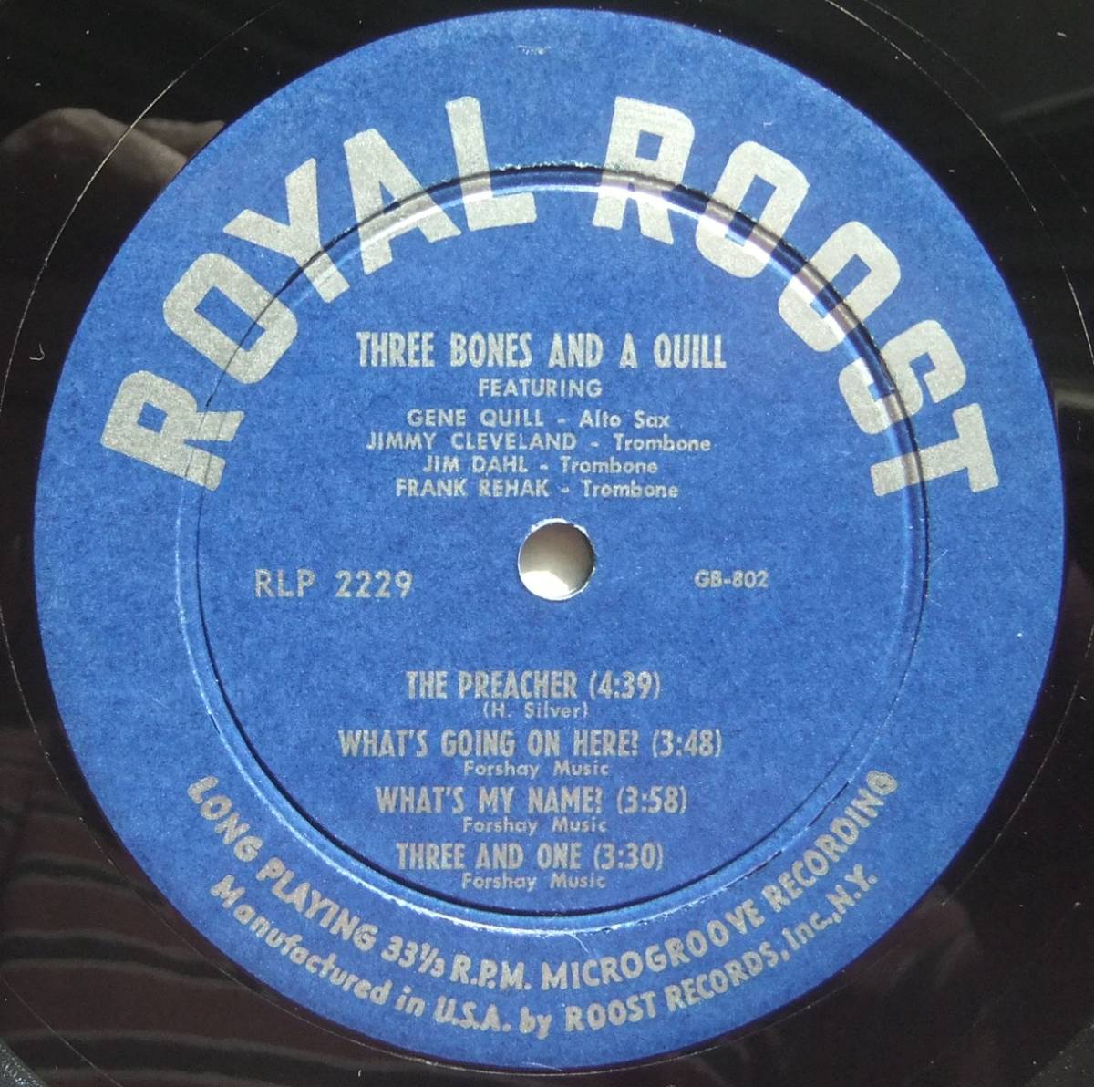 ◆ GENE QUILL / 3 Bones And A Quill ◆ Roost LP 2229 (blue:dg) ◆_画像3