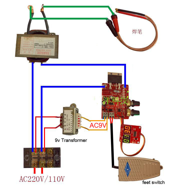 スポット溶接　自作パーツ　入力220V- 出力AC9V電源トランス　スポット溶接コントローラ給電用　自作用パーツ　即納可能_画像5