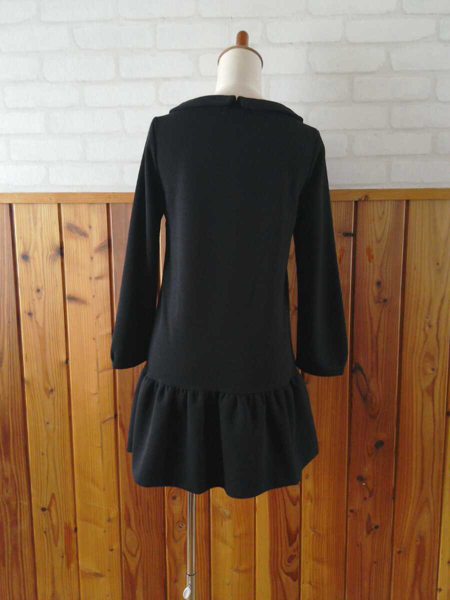 E hyphen world gallery lady's One-piece M-L size rank black long sleeve tunic easy . plain W