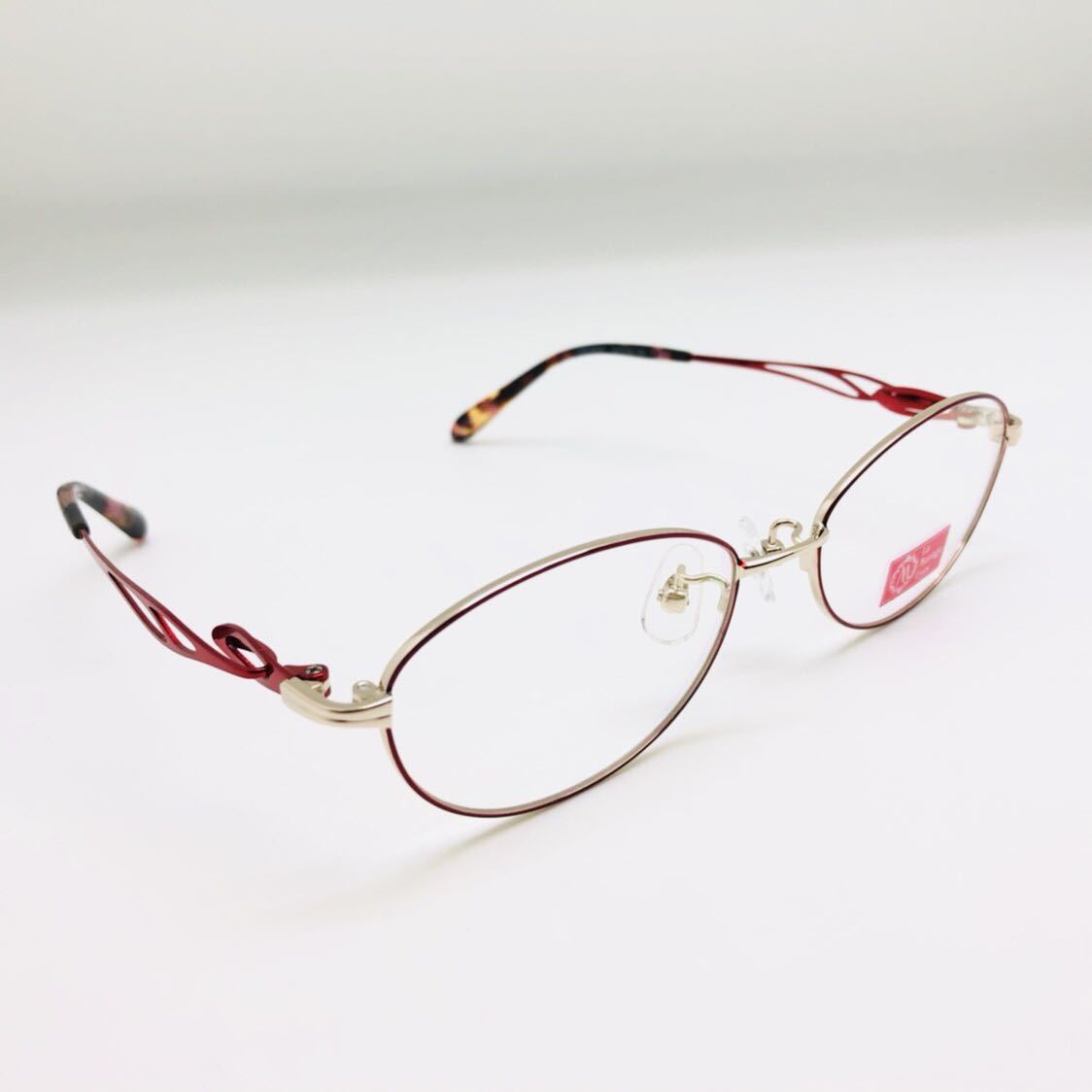 新品 La Mariage Eeys 眼鏡 メガネ 綺麗 上品 オシャレ かわいい 赤色系 レッド系_画像5