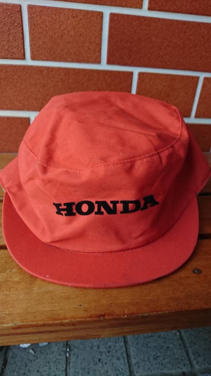  подлинная вещь Showa эпоха Heisei Honda 360 механик & завод шляпа красный цвет ( новый товар )