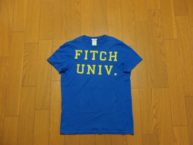 Abercrombie Fitch アバクロンビーフィッチ Tシャツ 半袖 CASUAL T-SHIRT ヴィンテージプリントロゴ blue ブルー  サイズM 美品