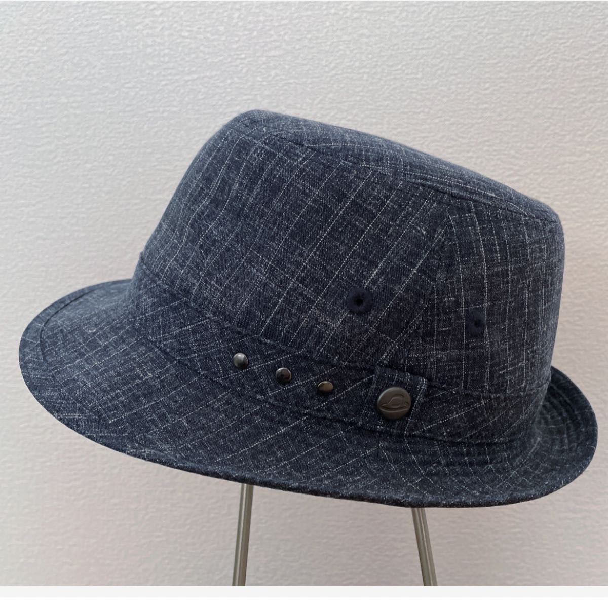Borsalino ボルサリーノ アルペンハット S 55cm チェック メンズ