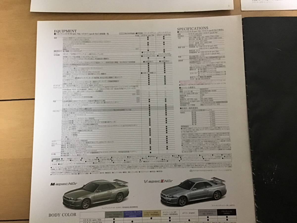  Nissan оригинальный ограниченая версия супер редкий товар R34 GT-R V-SPECⅡnyuru каталог большой постер есть есть NISSAN SKYLINE GT-R BNR34 BCNR33 BNR32 nur