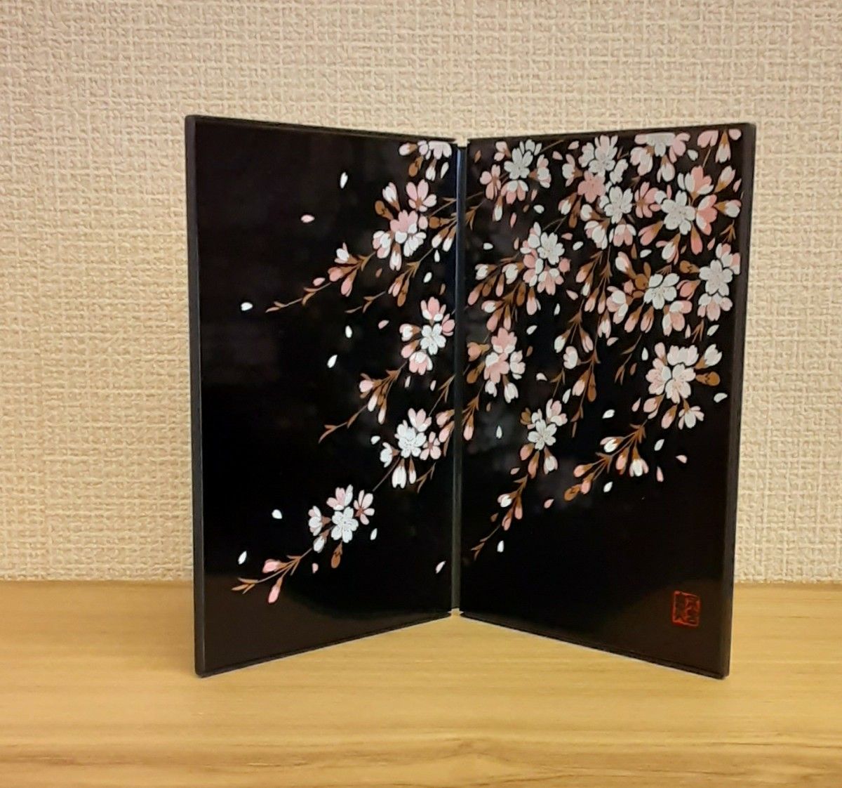会津塗 パネル額ミニ衝立「桜」蒔絵 ミニ 屏風 衝立|Yahoo 会津塗 パネル額ミニ衝立「桜」蒔絵 ミニ 屏風 衝立|Yahoo