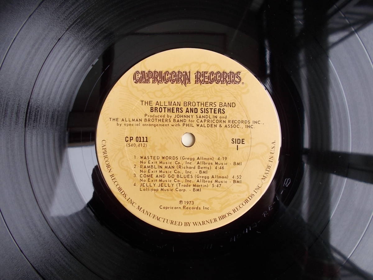 ALLMAN BROTHERS BAND / BROTHERS AND SISTERS / CAPRICORN RECORDS CP 0111_画像8