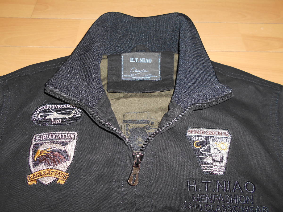 H.T.NIAO no.FZ/T81008-2011 フルデコワッペン刺繍フルジップ H.T.NIAO no.FZ/T81008-2011 フルデコワッペン刺繍フルジップ