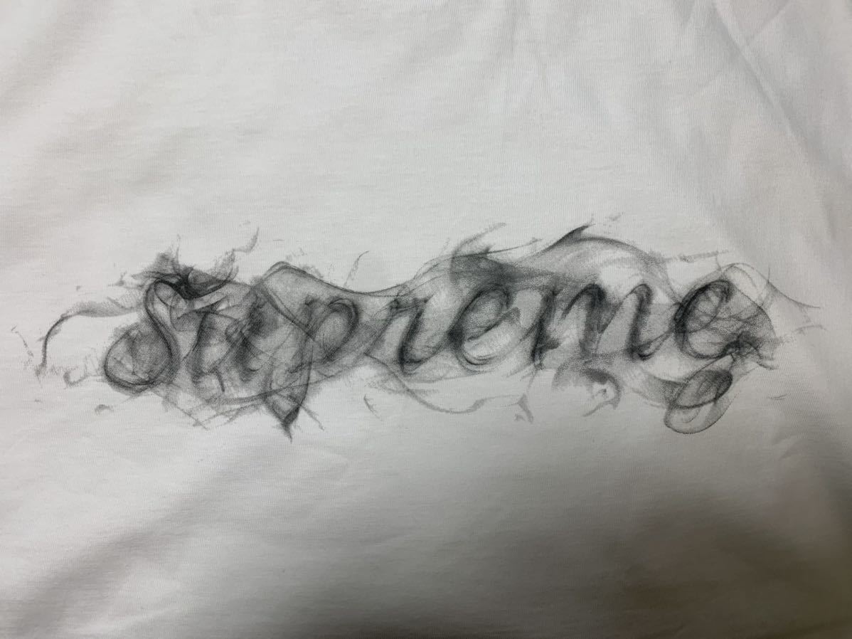 L Supreme Smoke Tee White Large 19FW シュプリーム スモーク ティー 半袖 Tシャツ ホワイト 白 19AW 中古_画像3