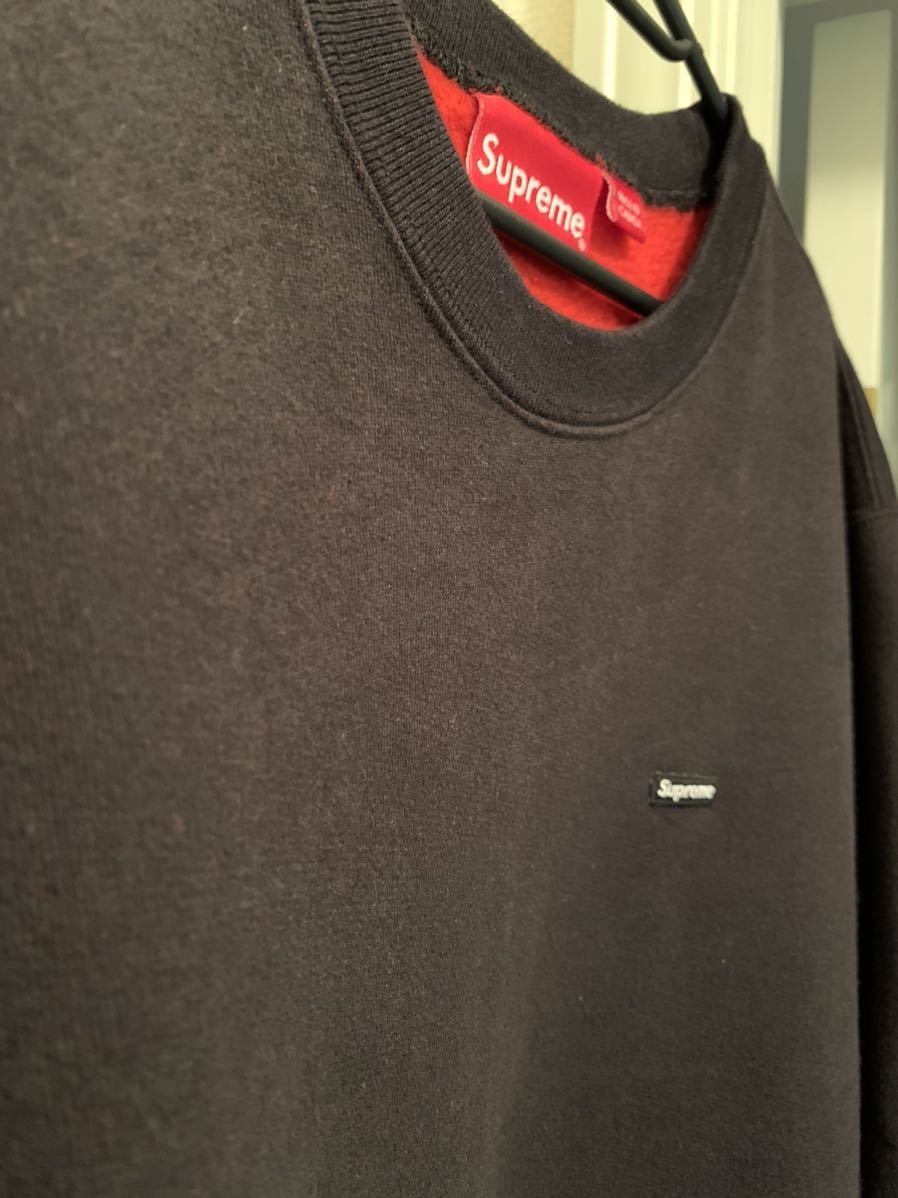 L Supreme Small Box Logo Contrast Crewneck Large Black シュプリーム スモール ボックス ロゴ ボックスロゴ クルーネック トレーナー_画像8