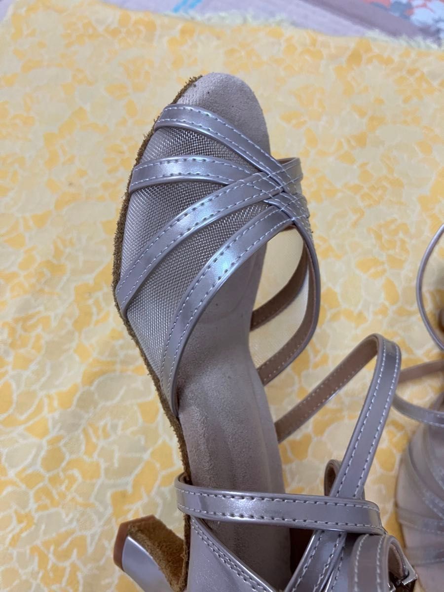 ダンスシューズ 靴 社交ダンスシューズ 新品 23 シルバー ダンスシューズ 靴 社交ダンスシューズ 新品 23 シルバー