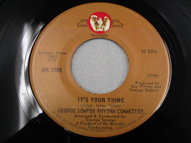 【SOUL７”】GEORGE SEMPER RHYTHM COMMITTEE / IT'S YOUR THING、DON'T BE AFRAIDの画像2