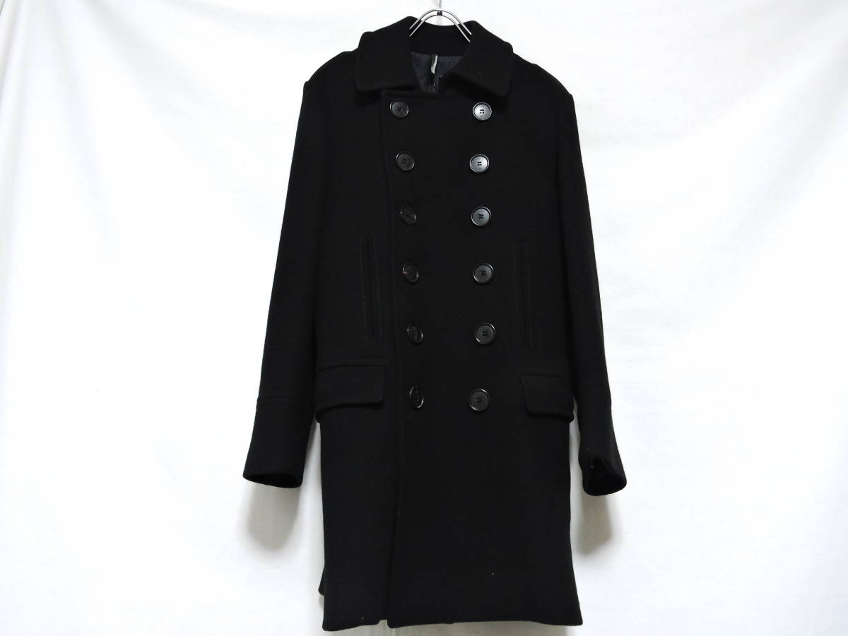 【美品】 DIOR HOMME ディオールオム 2006年 06 エディスリマン エディ期 46 黒 BLACK イタリア製 ウール pコート Pコート