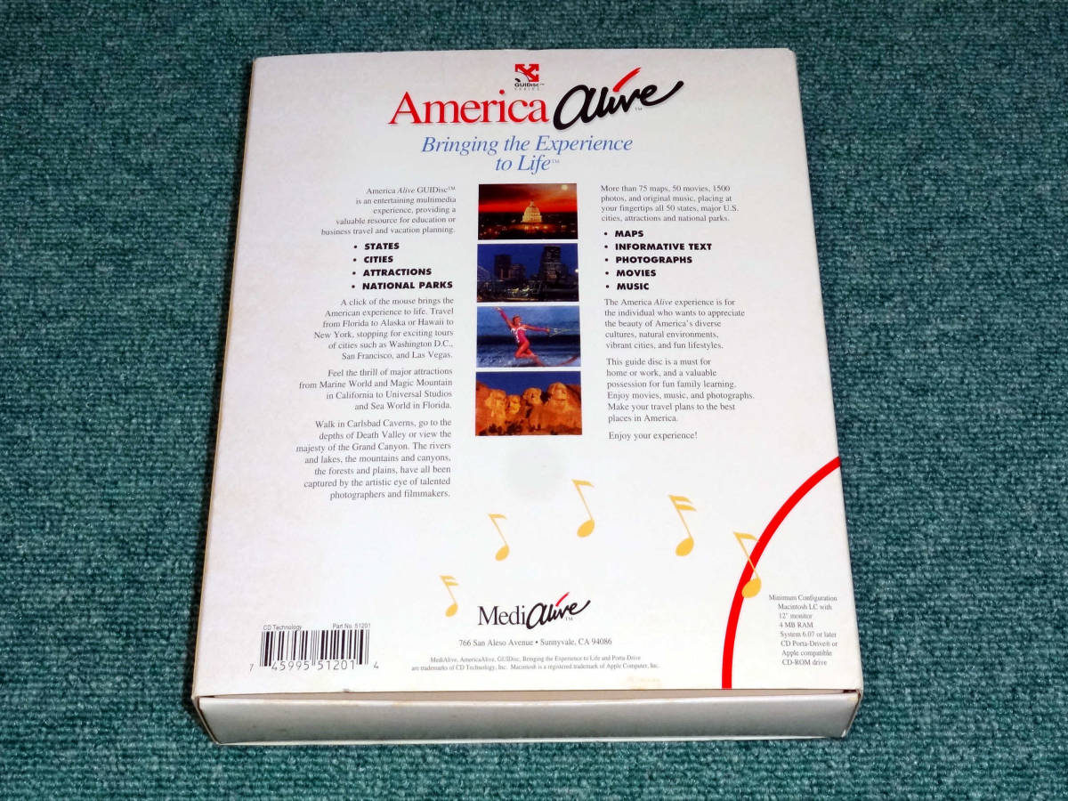 珍品 America Alive for Macintosh Bringing the Experience to Life GUIDisc SERIES MediAlive 激レア_画像2