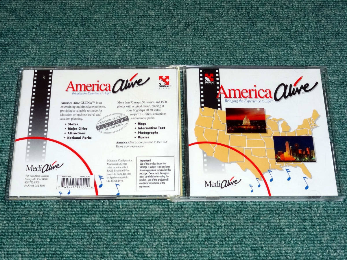 珍品 America Alive for Macintosh Bringing the Experience to Life GUIDisc SERIES MediAlive 激レア_画像6