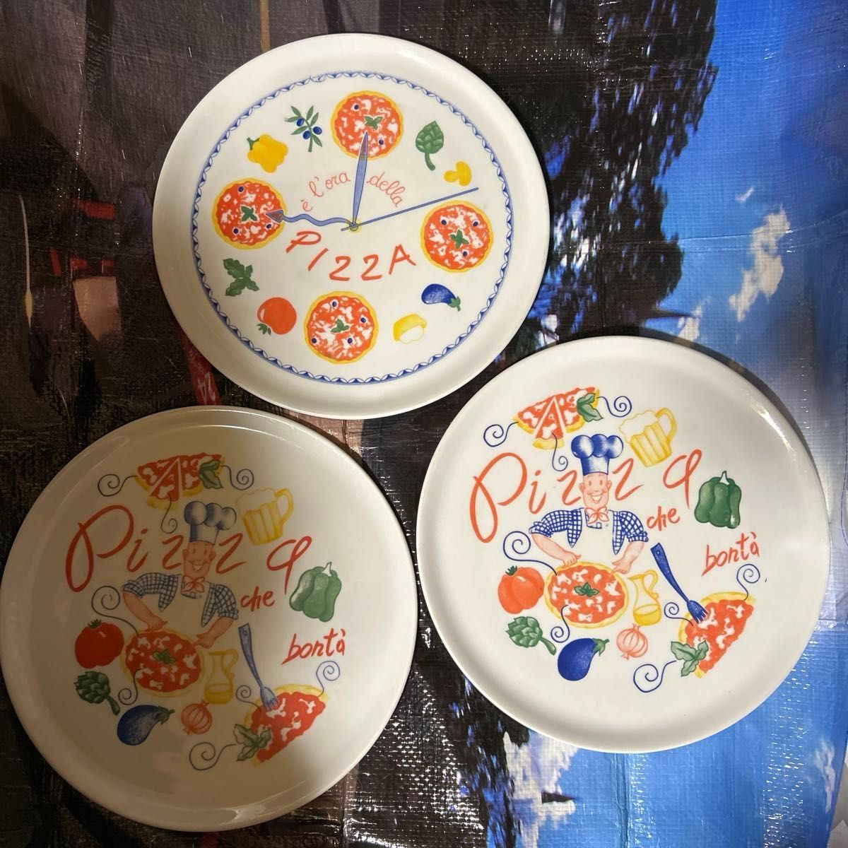 Tognana 柄 ピッツア 大皿 3枚