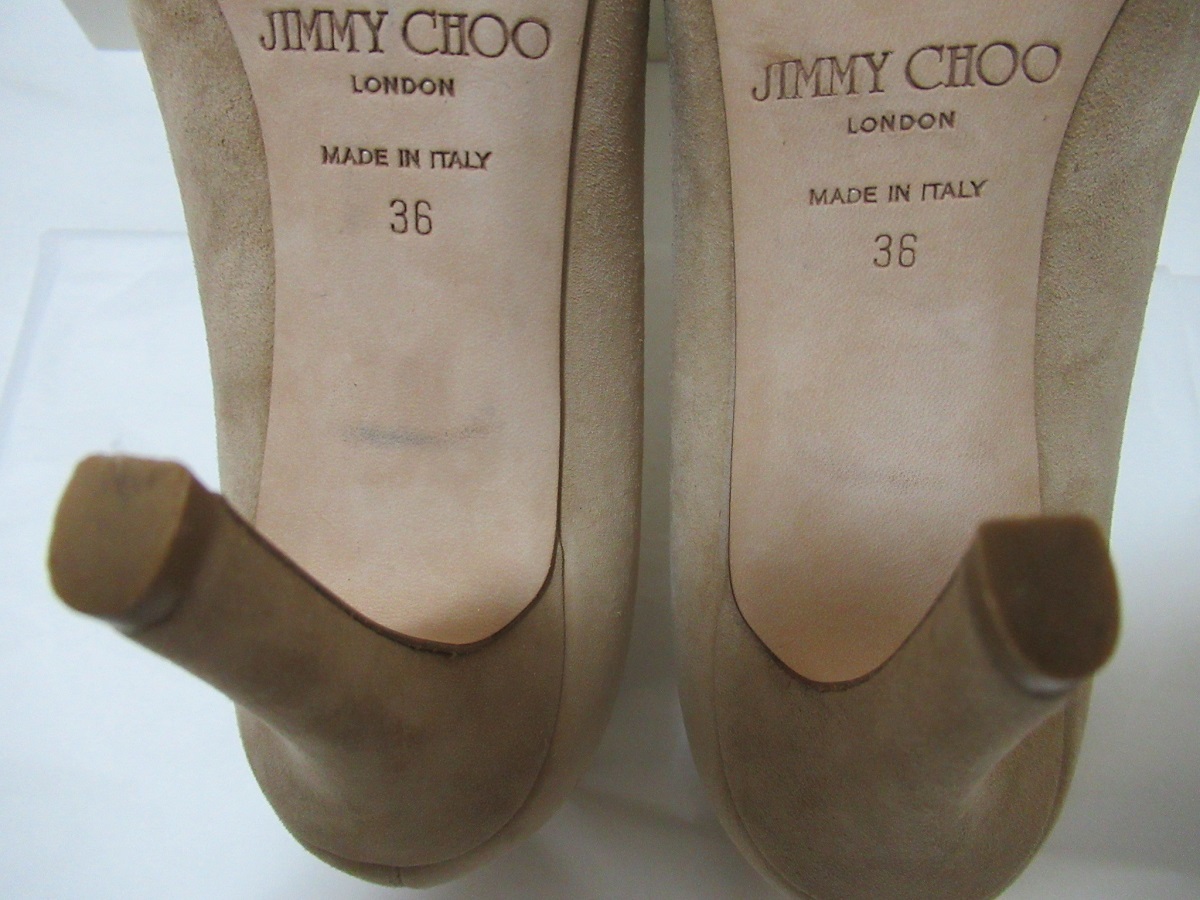 新品同様！ジミーチューのスエードパンプス・ＮＵＤＥヌード・３６・８，５ｃｍ・JIMMY CHOO