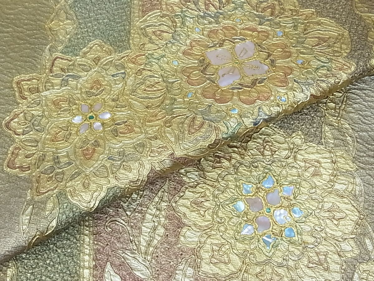 eふれんず◇中国三大刺繍 汕頭刺繍 螺鈿 太鼓柄袋帯 正倉院花文 eふれんず◇中国三大刺繍 汕頭刺繍 螺鈿 太鼓柄袋帯 正倉院花文