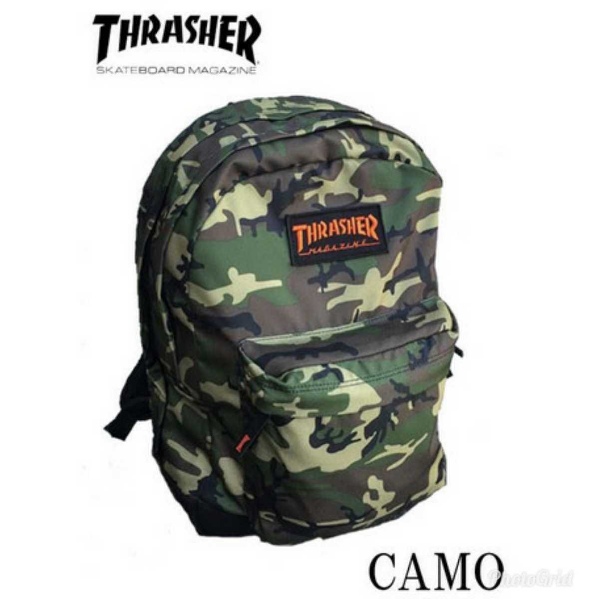 THRASHER MAGAZINE LOGO スラッシャー リュック バックパック camoカラー 1点限り！新品未使用品　送料無料