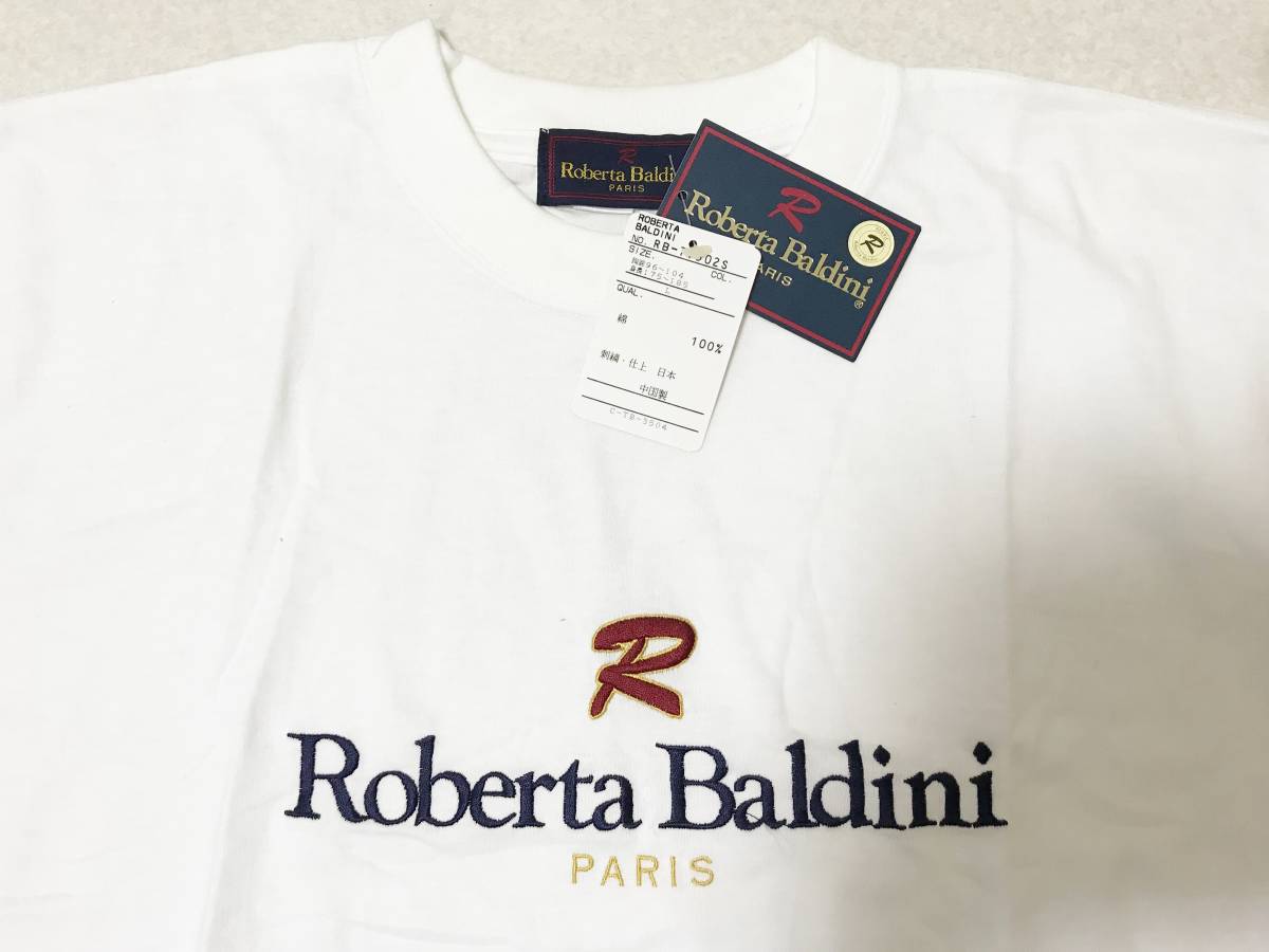 メンズLサイズ：ロベルタバルディーニ【RobertaBaldini】ロゴ刺繍・半袖Tシャツ