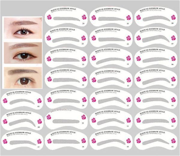 24種類 眉毛テンプレート24枚セット 太眉対応 24パターン_画像6
