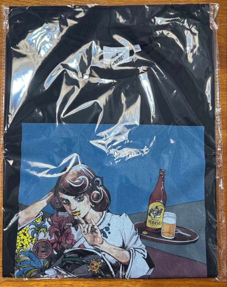 エビスビール 荒木飛呂彦 描き下ろしデザイン Tシャツ XL 黒 エビスビール 荒木飛呂彦 描き下ろしデザイン Tシャツ XL 黒