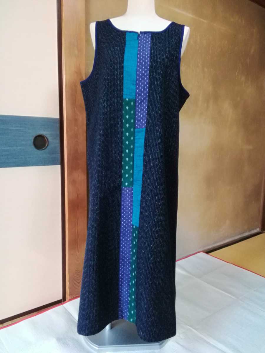 ヤフオク! - 久留米絣地、織地ジャンパースカート！日本製。黒藍。