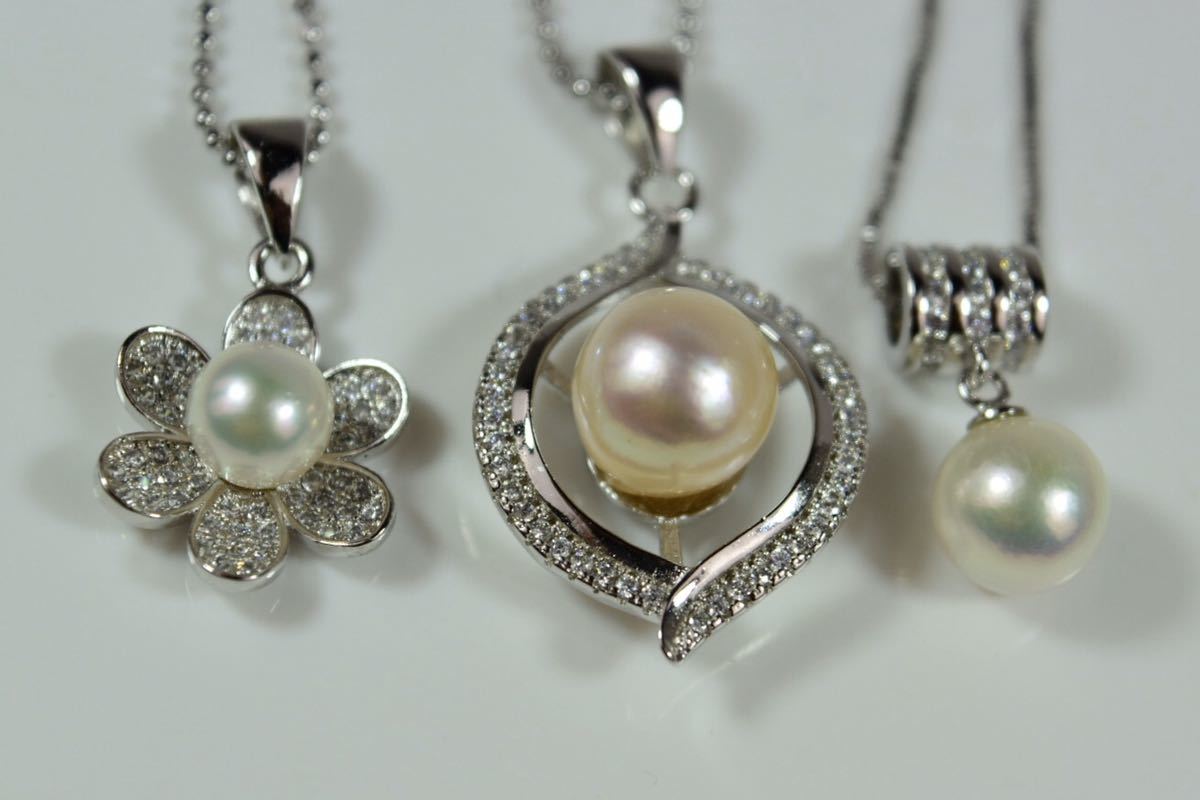 熱販売 K12 美品 本真珠 SILVER ネックレス３本纏めて １２．７ｇ