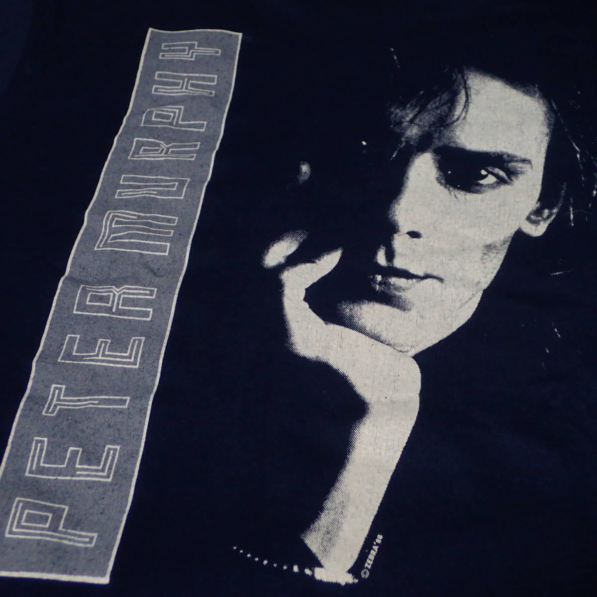 ■ 80s PETER MURPHY Vintage T-shirt ■ ピーターマーフィー ヴィンテージ Tシャツ ネイビー コッポリ XL 当時物 本物 バンドT Bauhaus