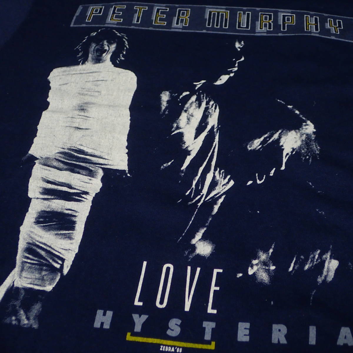 ■ 80s PETER MURPHY Vintage T-shirt ■ ピーターマーフィー ヴィンテージ Tシャツ ネイビー コッポリ XL 当時物 本物 バンドT Bauhaus