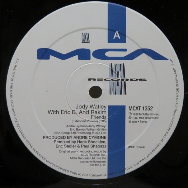 【SALE】ES16 / Jody Watley With Eric B. & Rakim / Friends / 1989 / レコード_画像3