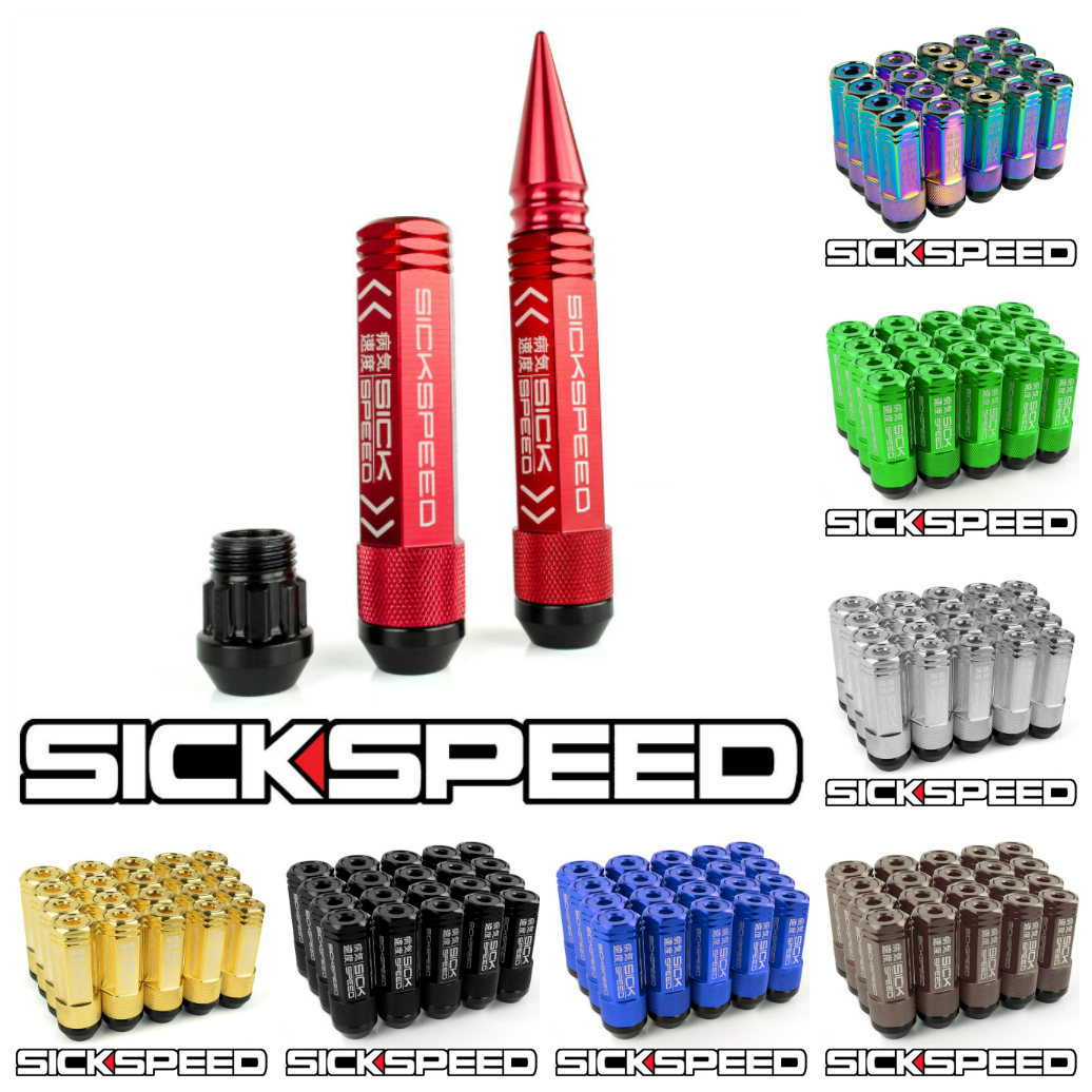 SICKSPEED　P1/2 ハイブリッドナット ショートタイプ キャップ 60mm ロックナット アルミ+スチール USDM ホイールナット シックスピード_画像1