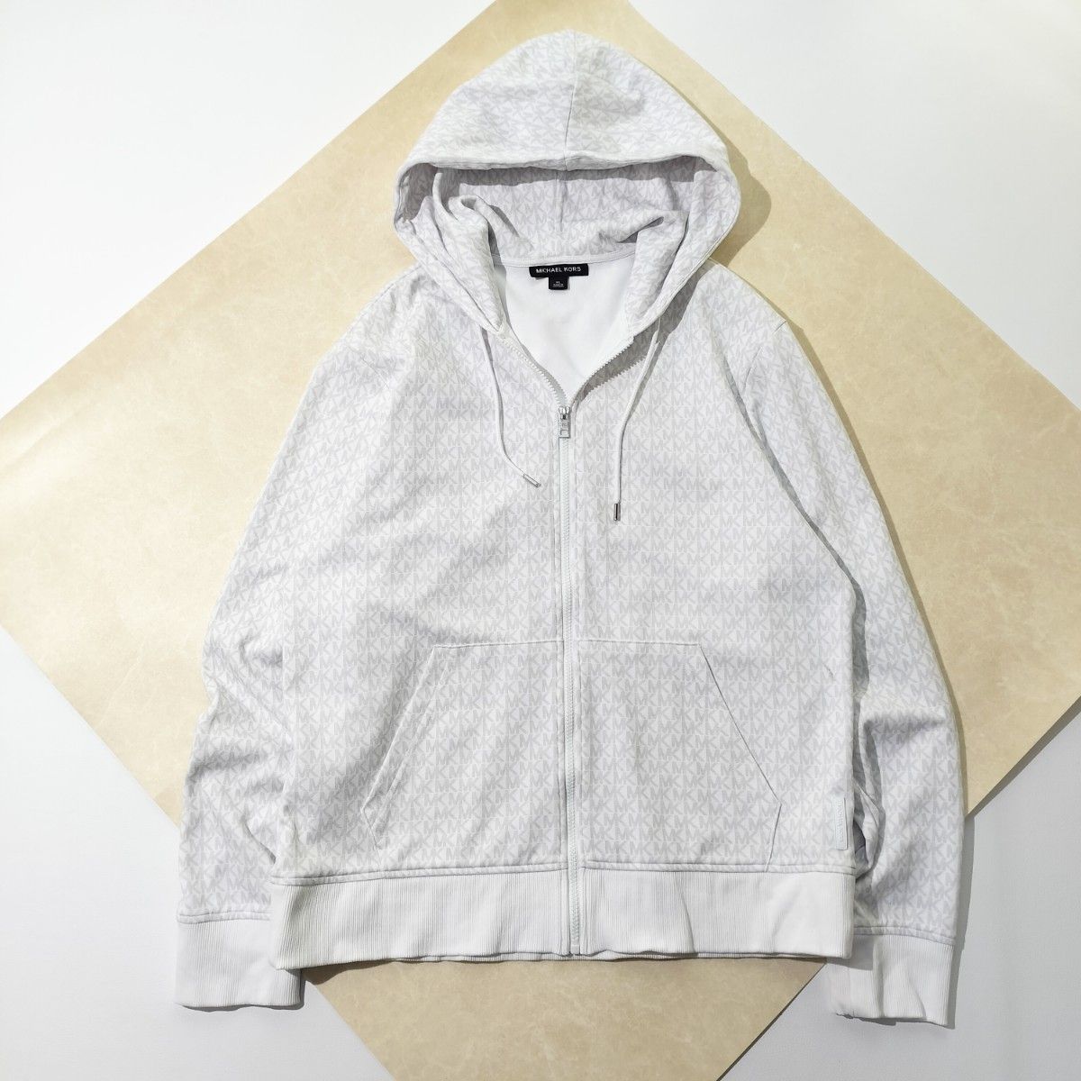 MICHAEL KORS マイケルコース 総柄 ロゴ フルジップ パーカー XL MICHAEL KORS マイケルコース 総柄 ロゴ フルジップ パーカー XL