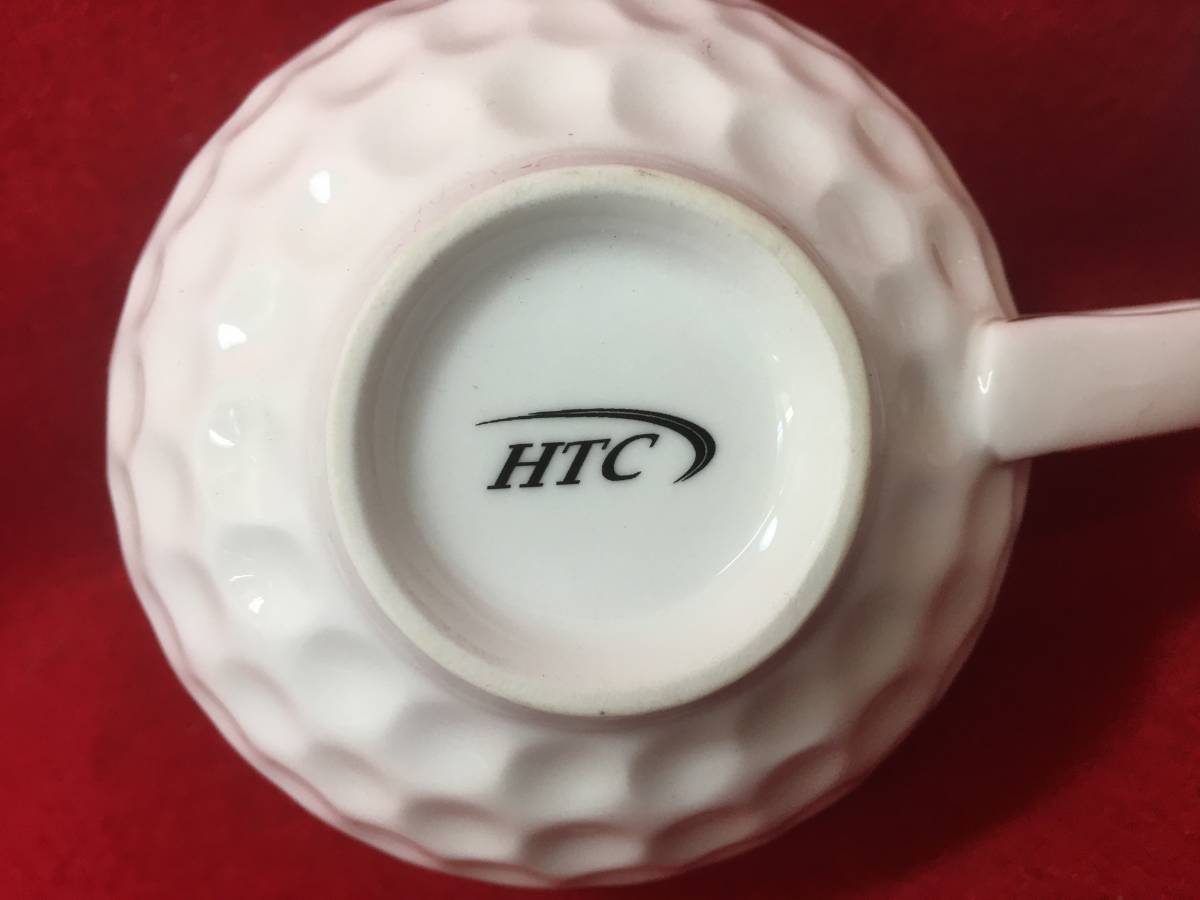 激安通販新作 2個 HTC Golf bone china カップ ソーサ コーヒー ティー 食器 白磁 陶器 アイボリー ホワイト ゴルフボール  ディンプル柄