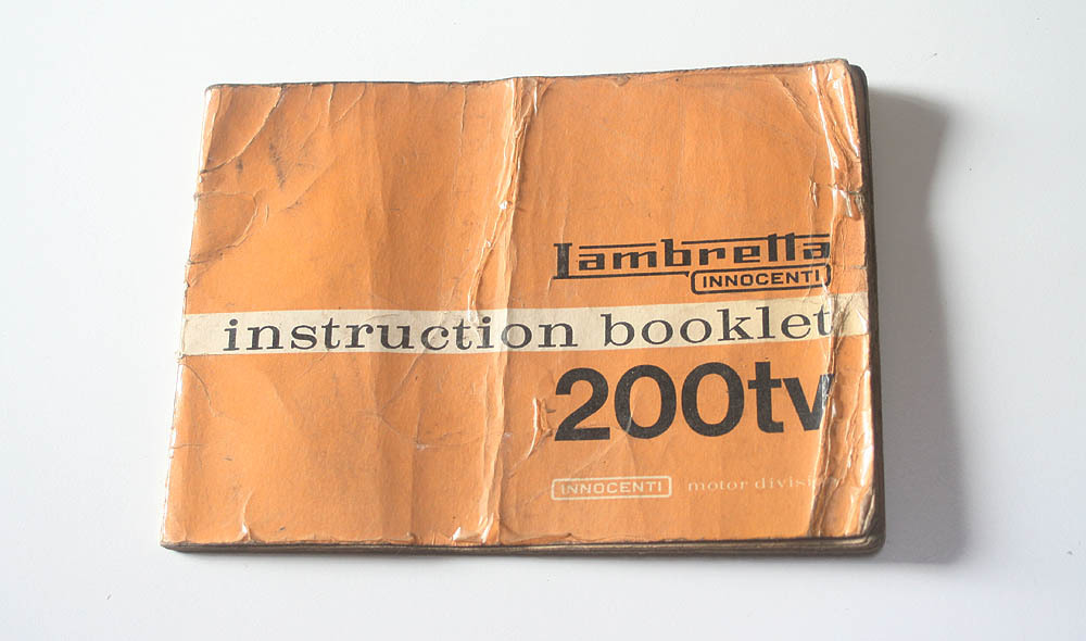  valuable Lambretta TV200 owner's manual at that time mono genuine products LAMBRETTA TV200 GT200 free shipping.!