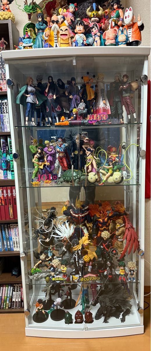 コレクションケース 背面ミラー LED付き ガラスケース フィギュアケース 