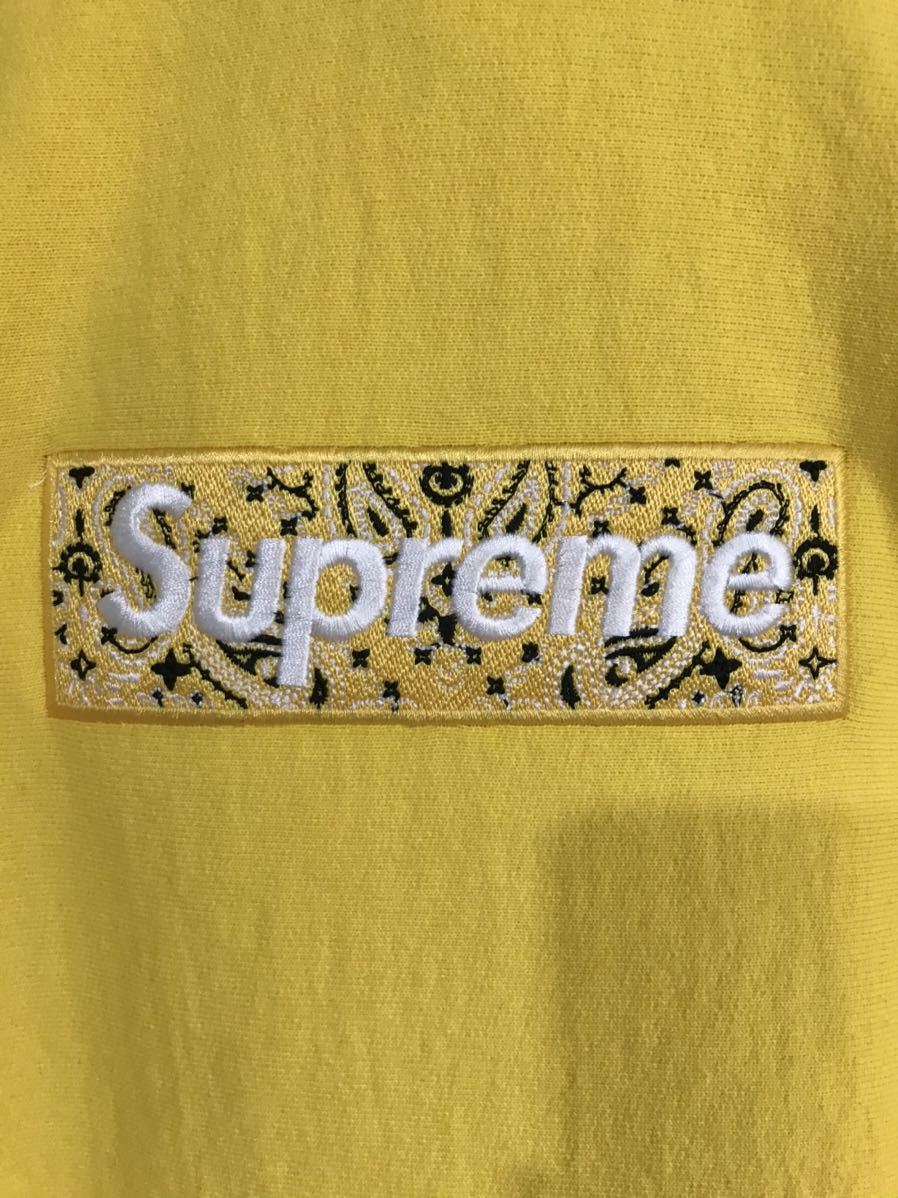 Supreme Bandana Box Logo Hooded Sweatshirt Yellow シュプリーム バンダナ ボックスロゴ フーディー  パーカー 19AW XL イエロー