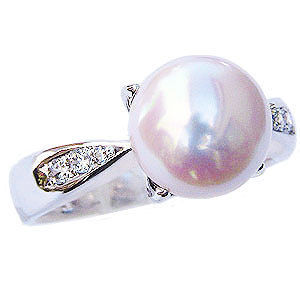 花珠真珠 あこや 花珠 4本爪 純プラチナプラチナ ダイヤモンド アコヤ真珠